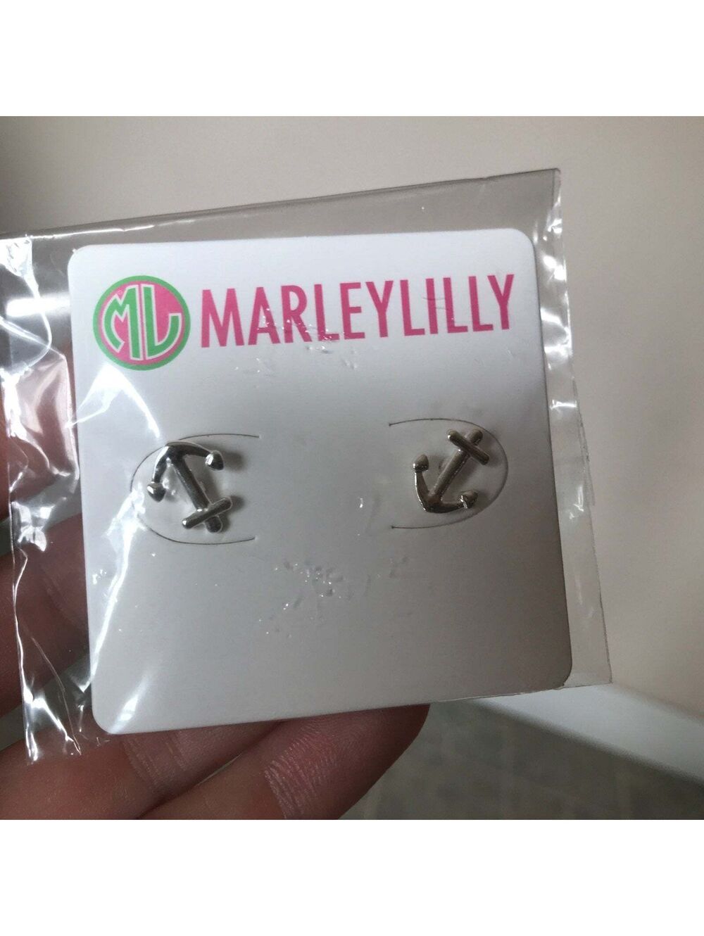 Marley Lilly Silver Anchor Post Earrings